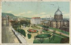 View of Dominion Square with historic buildings and public park area