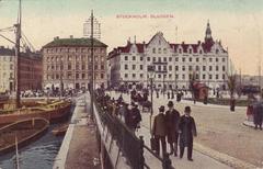 Historic Slussen area in Stockholm early 1900s postcard