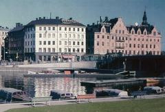 Historical buildings Medusa and Achilles in Gamla stan, Stockholm, 1938