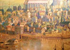 Stockholm panorama after Hogenberg from Södermalm showing area around Söderport