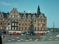 Räntmästarhuset building from Slussterrassen towards Karl Johans Torg and Gamla Stan in Stockholm