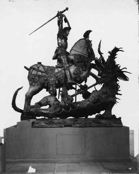 Sculpture of Saint George and the Dragon by Bernt Notke in Stockholm's Storkyrkan