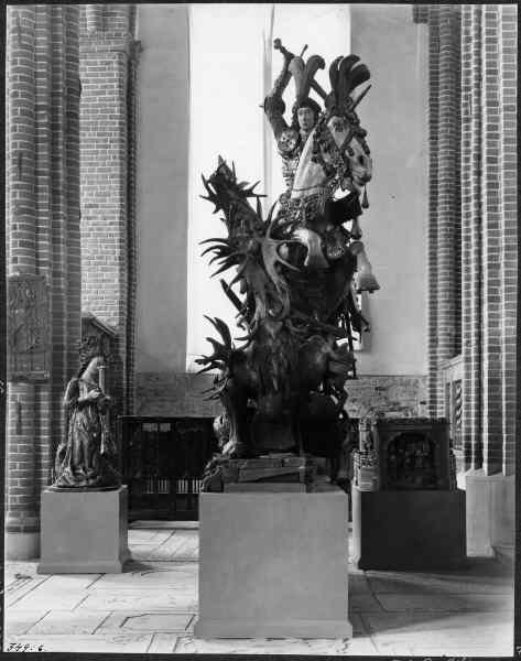 Statue of Saint George and the Dragon by Bernt Notke in Stockholm's Storkyrkan cathedral