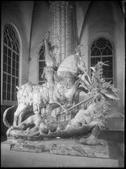 Sculpture of Saint George and the Dragon by Bernt Notke, located in Storkyrkan (Saint Nicholas Church), Stockholm, inaugurated in 1489