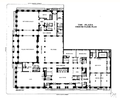 Ground floor plan of Plaza Hotel, New York City, 1907 original layout