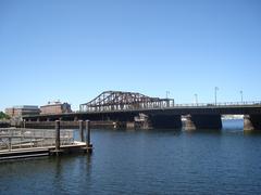Charlestown Bridge in Boston Massachusetts historic steel bridge over the Charles River