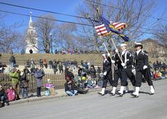 Sailors marching in South Boston's 113th annual St. Patrick's Day Parade