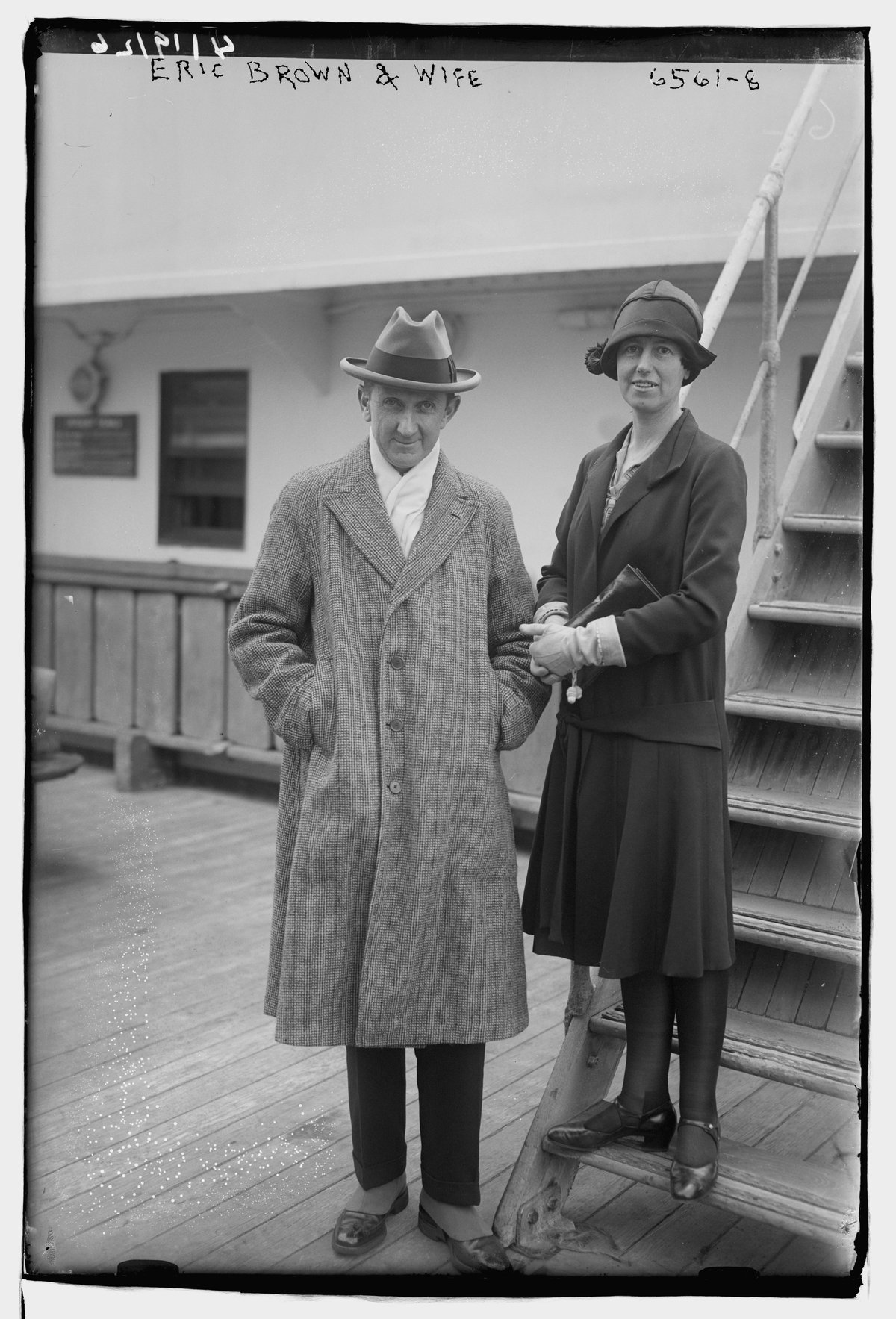 Portrait of Eric Brown and wife in formal attire