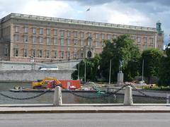 The Royal Palace in Stockholm, Sweden under clear blue sky
