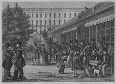 Illustration of Strömparterren in Stockholm in 1841 from the 1882 book Gamla Stockholm