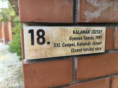 Statue of József Kalamár in Memento Park, Budapest