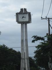 Chiang Mai University clock tower during sunset with clear sky