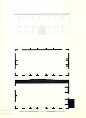 Historic drawing of factory for Stockholm's large shipyard at Tjärhovsgatan in 1845