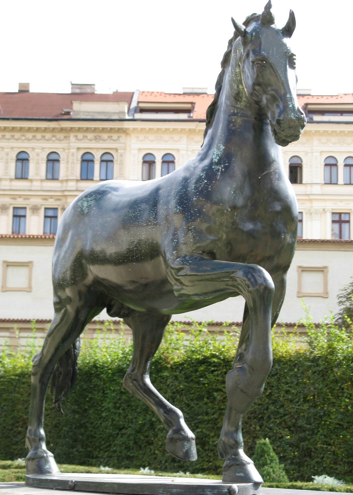 Adriaen de Vries bronze horse sculpture at Wallenstein Palace in Prague