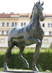 Adriaen de Vries bronze horse sculpture at Wallenstein Palace in Prague