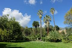 Orto Botanico botanical garden with lush greenery and pathways in Rome Italy