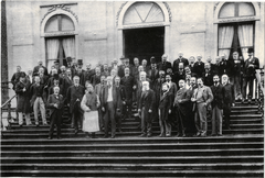 Delegates of the First International Peace Conference 1899 posed on palace steps