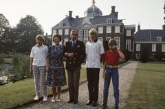 Slightly backlit photo of the Dutch Royal Family at Huis ten Bosch on August 25, 1983