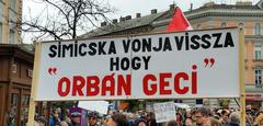 Demonstration of the Hungarian Two-tailed Dog Party in Budapest