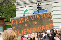Demonstration of the Hungarian Two-tailed Dog Party in Budapest