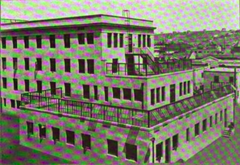 Rear view of Children's Hospital Los Angeles new wing with ample porch space to utilize sunshine, 1928