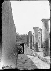 Columns and street in the ancient city of Pompeii