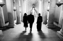 President Donald Trump and First Lady Melania Trump touring the Sistine Chapel after meeting Pope Francis in Vatican City