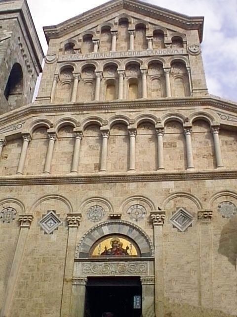 Main facade of Cagliari Cathedral in Italy
