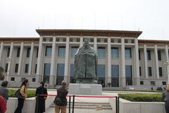 Statue of Confucius in front of the National Museum during 2011 visit, later moved inside the museum