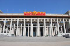 National Museum building in Beijing with traditional Chinese architectural style under clear sky