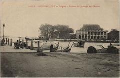 Vintage French postcard showing Rach Ben Nghe canal and Dragon Wharf in Saigon