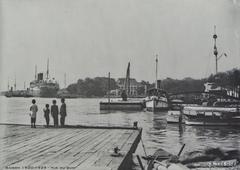 Historical photograph of the quay in Saigon, Ho Chi Minh City, Vietnam from the 1920s