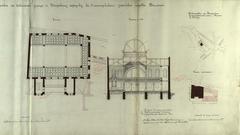 Facade of the Charalnaja Synagogue in Vilnia, Lithuania, architectural project from 1902