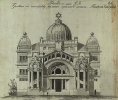 Historic architectural project of the Charalnaya Synagogue in Vilnia from 1901