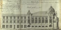 Historical drawing of the Charalnaya Synagogue in Vilnia from 1901