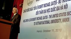 Secretary of Defense Robert M. Gates speaking at Vietnam National University in Hanoi