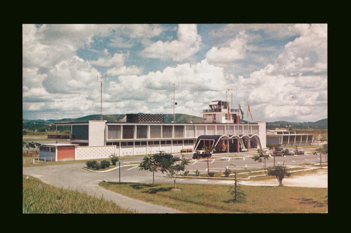 Sungai Besi Airport in 1956 with vintage airplanes and airport buildings