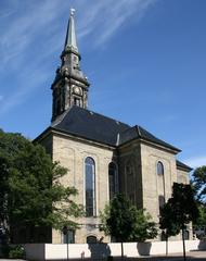 Christians Kirke church building in Copenhagen from the west