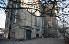 Rear entrance of Christians Kirke church in Copenhagen Denmark