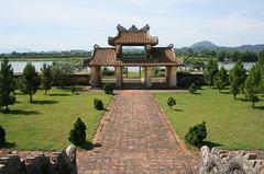 Temple main gate Văn Miếu Môn at Temple of Letters in Hue Vietnam
