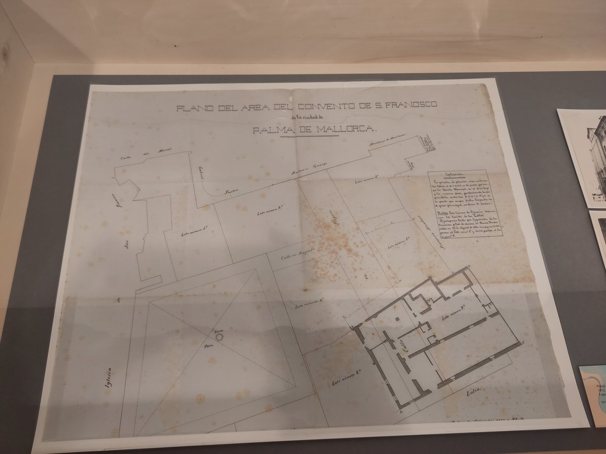 Historical map of the Sant Francesc convent area in Palma, showing the former convent layout and planned urban development from 1906