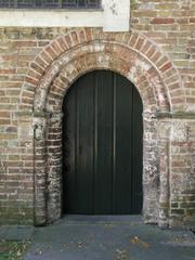 Profiled door frame in the north facade of Begijnhofkerk Sint Elisabeth in Bruges