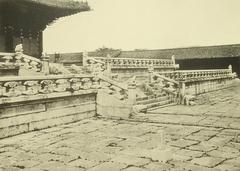 Illustrations of Gyeongbokgung Palace architecture in an artbook