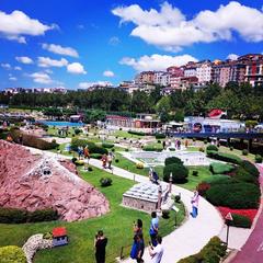 Miniature park Istanbul with scaled down historical buildings and greenery