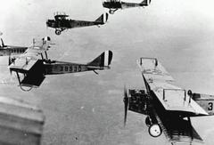 Curtiss JN-4 Jenny trainer aircrafts lined up at Kelly Field Texas 1918