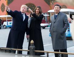 U.S. President Donald Trump and First Lady Melania Trump visiting Beijing with General Secretary Xi Jinping in 2017
