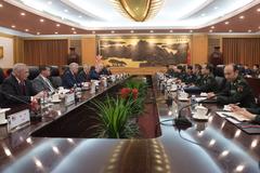 U.S. Secretary of Defense James N. Mattis meets China's Minister of Defense Gen. Wei Fenghe at Bayi Building Beijing