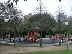 Children playing in the playground area of No. 4 Park in Zhonghe District, New Taipei City