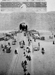 Historic Chien Men Gate in Peking with traditional Chinese architecture, 1901