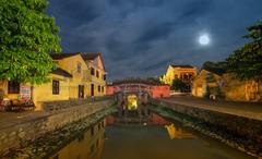 Japanese Covered Bridge Chua Cau at Hoi An Lit Up at Night